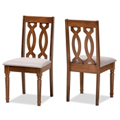 Baxton Studio Cherese Modern and Contemporary Grey Fabric Upholstered and Walnut Brown Finished Wood 2-Piece Dining Chair Set Baxton Studio restaurant furniture, hotel furniture, commercial furniture, wholesale dining room furniture, wholesale dining chairs, classic dining chairs